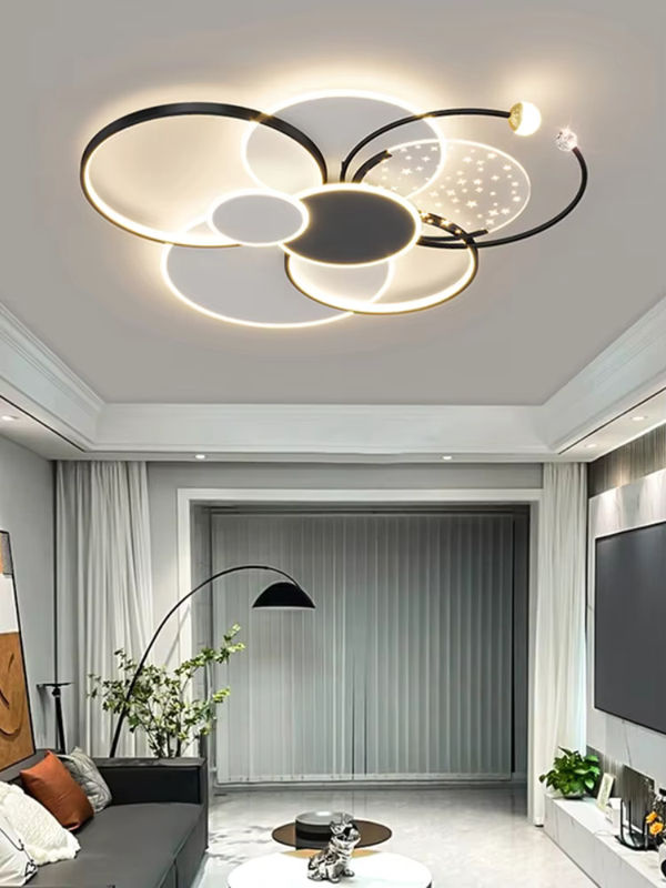 ZIMULONG Moderner Rund Kronleuchter aus Metall und Glas in Gold/Messing für Wohnzimmer und Schlafzimmer mit warmweißem Licht - Bild 2