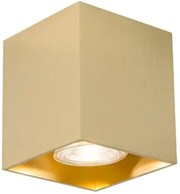 QAZQA Qubo Design-Aufbaustrahler Gold, quadratisch, GU10, Aluminium, dimmbar - Bild 1