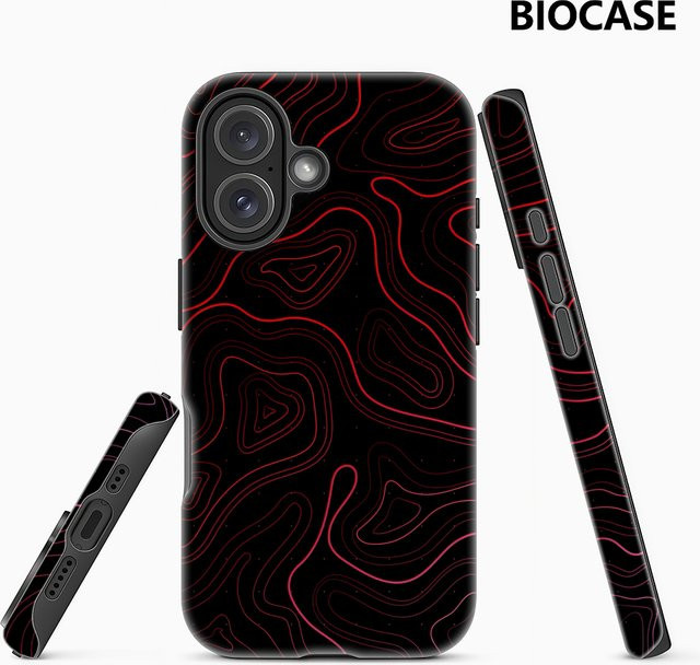 Robuste Topo Handyhülle von Potdemiel für iPhone 17 16 15 14 13 Pro Max Plus in Rot mit Magnetfunktion und Doppel-Schicht-Schutz - Bild 1