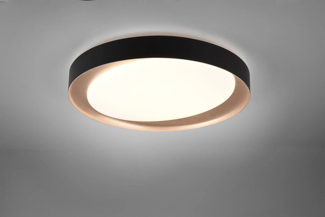 Reality LED-Deckenleuchte Zeta in Schwarz und Gold, dimmbar mit Fernbedienung, Durchmesser: 48 cm - Bild 1