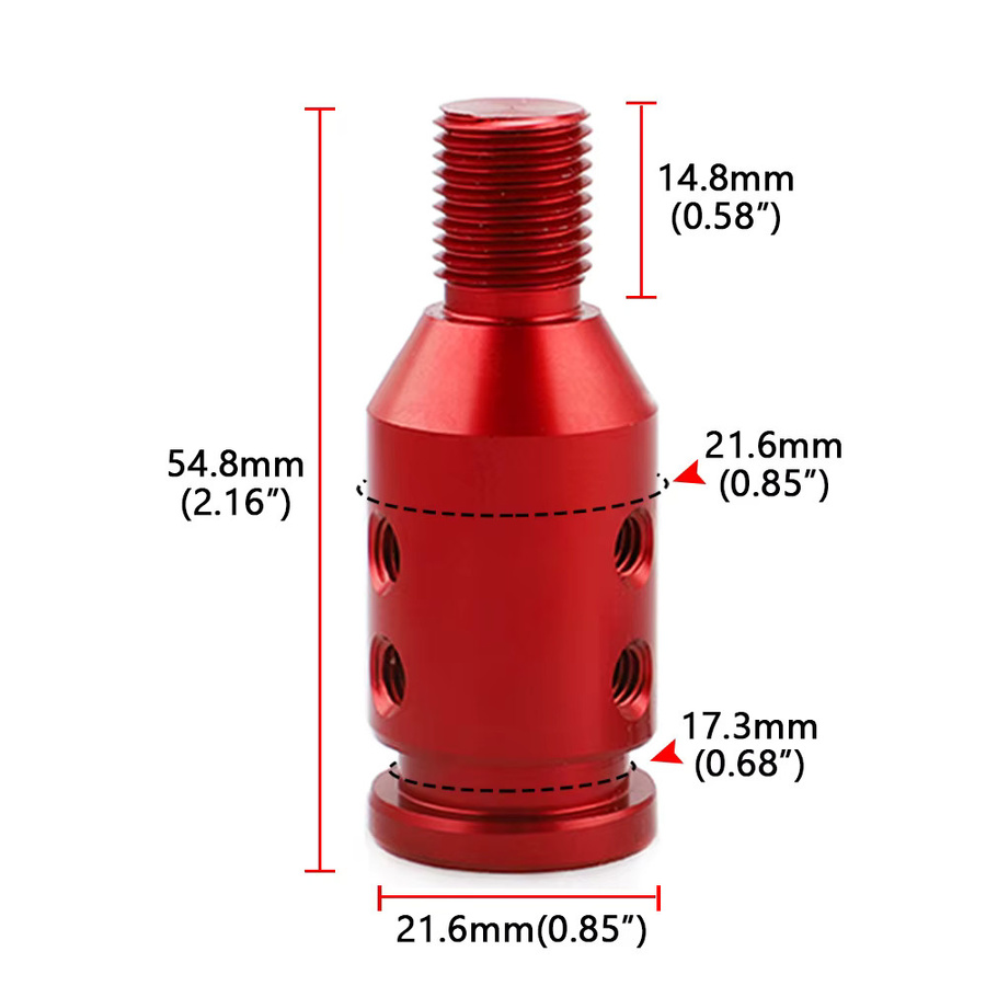 MINESPEED Universal Schaltknauf Adapter für manuelle Schaltung in Silber, passend für M12x1,25 und M10x1,5, Aluminium Zubehör für BMW und Mini - Bild 3