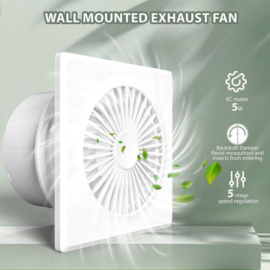 KCvents Umluft-Umkehrventilator mit Fernbedienung für Bad und Küche in Weiß - Bild 3