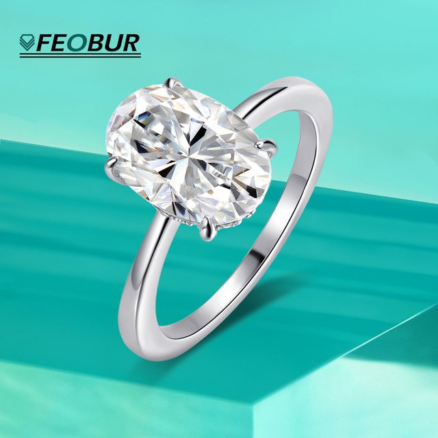 FEOBUR Verlobungsring, Moissanit, 925 Silber, Damen - Bild 1