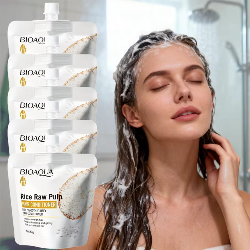 Bioaoua Reispüree-Haarkonditionierer, 30g, für trockenes Haar - Bild 3