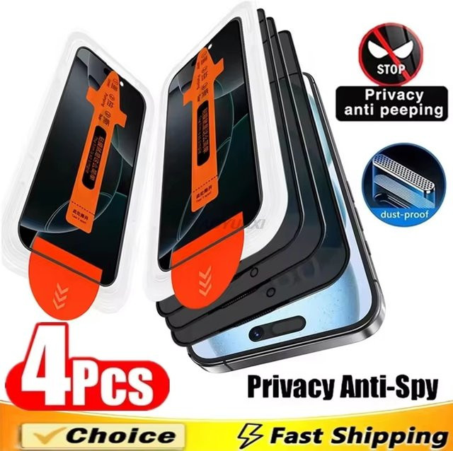 TAOYUNXI Anti-Spy Sichtschutz Displayschutzfolie für iPhone 11 bis iPhone 18 Pro Max, transparent - Bild 1