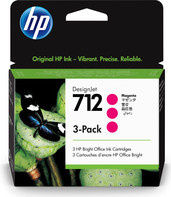 HP 712 Original Tintenpatrone Magenta 3er-Pack für DesignJet T210, T230, T650, 29 ml pro Patrone - Bild 1
