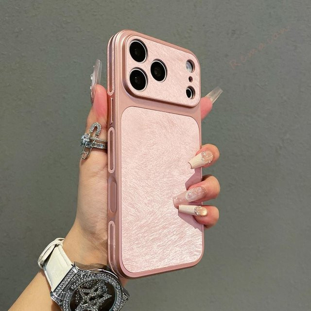 BETYFATE Leder Handyhülle mit großem Fenster für iPhone 17 16 14 13 Pro Max, Stoßfester Schutz, Farbe: Pink - Bild 1