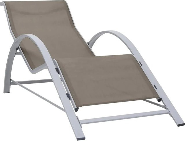 vidaXL Sonnenliege aus Aluminium und Textilene in Taupe/Beige mit ergonomischer Form - Bild 1
