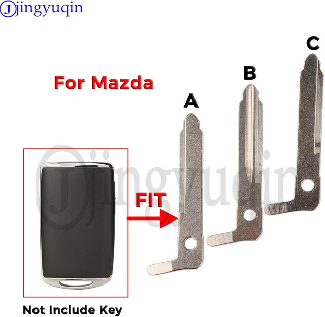Jingyuqin Fernbedienung Auto Smart Key Notfall-Einsatzschlüssel Rohling für Mazda 2 3 5 6 M6 MX5 CX5 CX7 CX9 RX8 CX30 - Bild 1