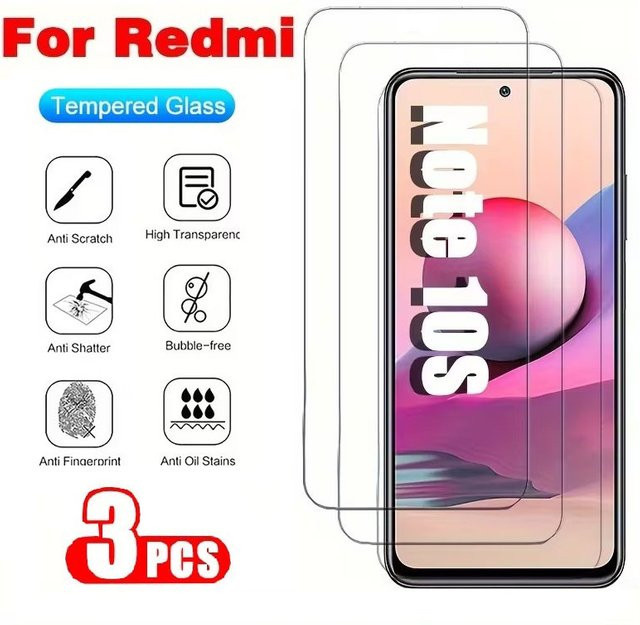 3er-Set gehärtetes Glas Display Schutzfolie für Xiaomi Redmi Note Serie in Transparent - Bild 1