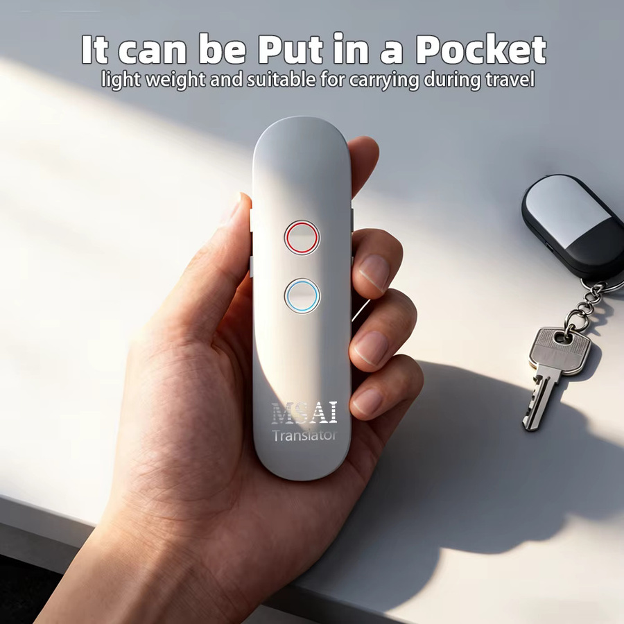 MSAI T4 Bluetooth Übersetzer in Weiß mit Echtzeit-Sprachübersetzung für 131 Sprachen und Zwei-Wege-Audio-Transkription für deine Reisen - Bild 6