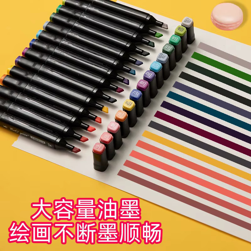 Doppelkopf Öl-Aquarellstift Set mit Stoffbeutel, quadratische Kunststifte in Multicolour für Erwachsene - Bild 3