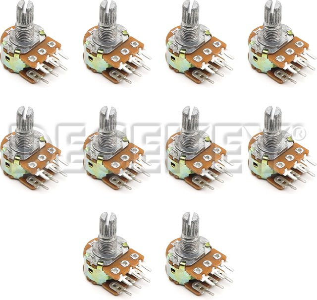 DECEKEY 10er Set WH148 Lineare Potentiometer mit 6 Pins und 15 mm Welle inklusive Muttern und Unterlegscheiben - Bild 1