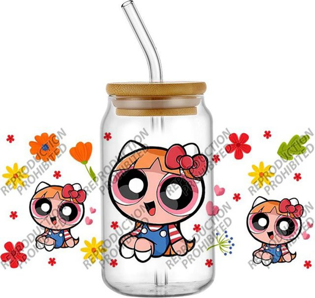 Funko Mädchen Team UV DTF 3D Transferaufkleber für Glas und Becher, Mehrfarbig - Bild 1