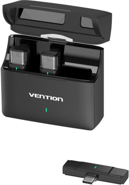 Vention Clip-On Lavalier Mikrofon Set mit USB-C Anschluss, 2 Stück, Schwarz - Bild 1