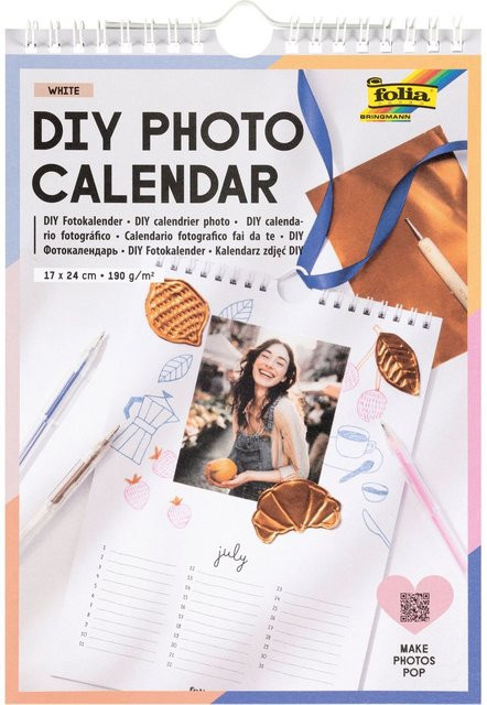 DIY Fotokalender White in Weiß, B: 17 cm, H: 24 cm - Bild 1