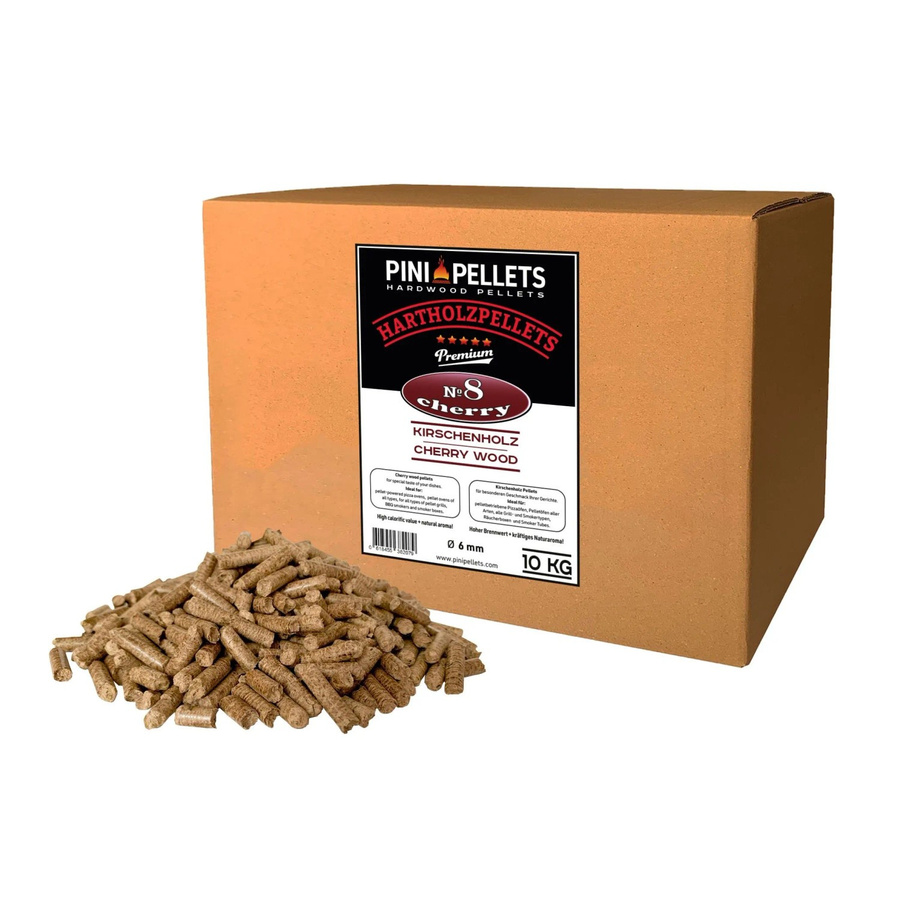 PINI Grillpellets Kirsche Nr. 8 BBQ Hartholzpellets zum Grillen, Räuchern und Smoken, 10 kg - Bild 2