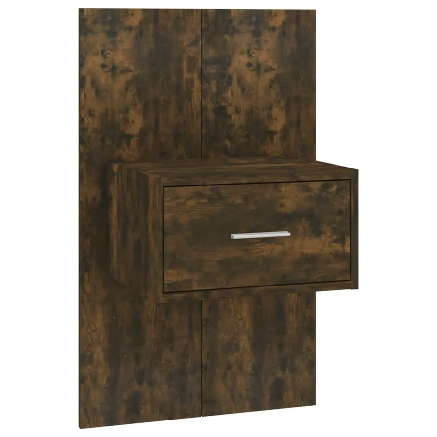 vidaXL Wand-Nachttisch Modell 3 aus Holzwerkstoff in Räuchereiche, Braun, B/T/H: 32,5 x 32,5 x 80,0 cm - Bild 2