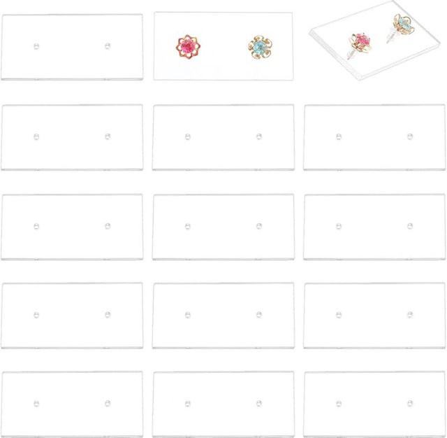 20 Stück Ohrring Display Karten aus Acryl in Transparent, Rechteckige Schmuck Display Organizer für Ohrstecker und Ohrringe - Bild 1