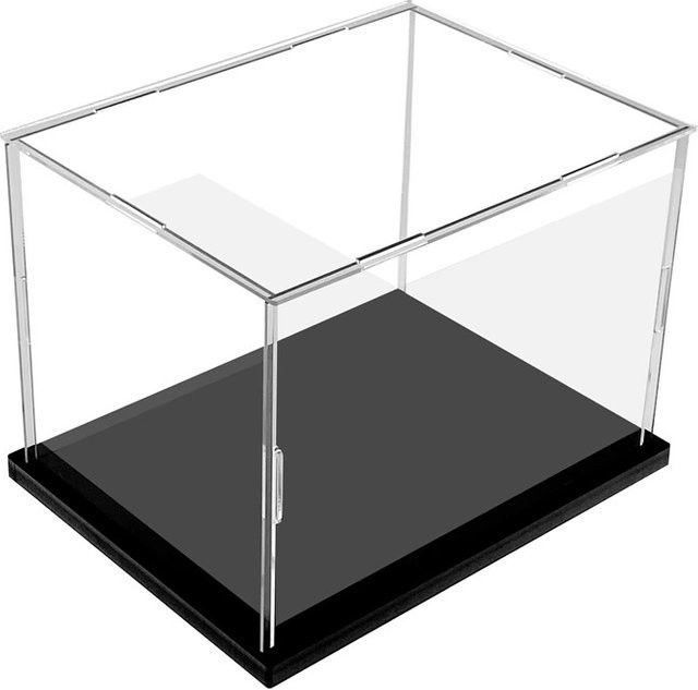 Transparente Acryl-Vitrine mit schwarzer Basis für Sammlerstücke und Spielzeug, rechteckige Acryl-Box für die Arbeitsplatte - Bild 1
