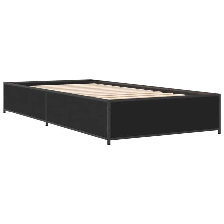 vidaXL Bettgestell Schwarz aus Holzwerkstoff und Metall B/T/H: 100-120 x 200 x 101,5 cm - Bild 2