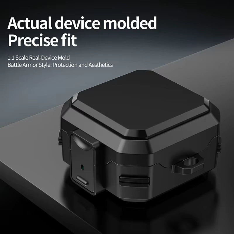 Robuste Militär-Schutzhülle für Samsung Galaxy Buds 4 und Buds 4 Pro mit Schalterverschluss in Schwarz und Lila - Bild 3