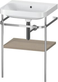 Duravit Möbelwaschtisch-Kombi Happy D.2 Plus in Weiß mit Metallkonsole und Holzfachboden, B: 57,5 cm, T: 49 cm - Bild 1