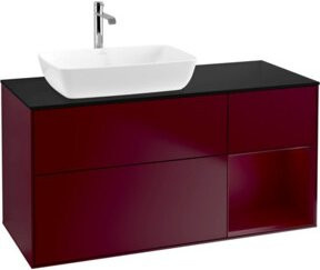 V&B Waschtischunterschrank Finion mit Wandbeleuchtung, Breite: 120 cm, Tiefe: 50,1 cm, Höhe: 50,1 cm, lackiert, Platinblau - Bild 1
