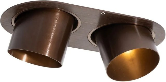 QAZQA Zweiflammiger runder Einbau Strahler in Dunkelbronze, schwenkbar, GU10, Durchmesser: 70 mm - Bild 1