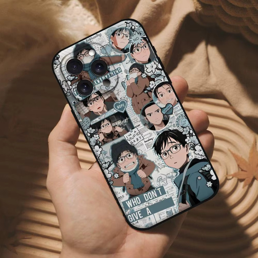 Japan Anime Y-Yuri On Ice Silikon Handyhülle für iPhone 11 bis 17 Pro Max Plus XR XS X SE, matt, mehrfarbig - Bild 5