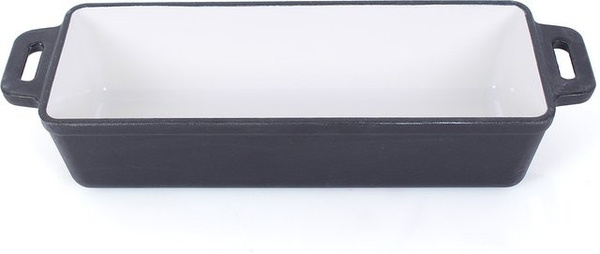 ECHTWERK Gusseisen Brotbackform und Auflaufform aus emailliertem Gusseisen, Weiß, B/T/H: 36,0 x 12,0 x 9,0 cm