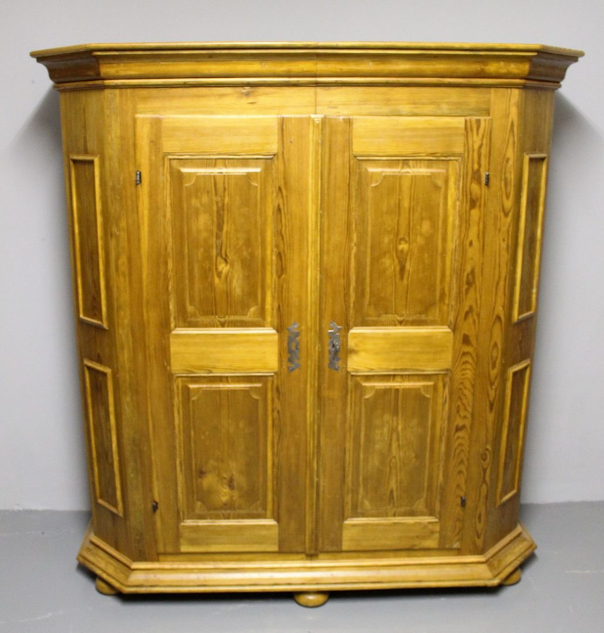 Antikhof Brück Barock Schrank aus Fichte in Braun, Höhe: 193 cm, Breite: 64 cm, Tiefe: 180 cm - Bild 1