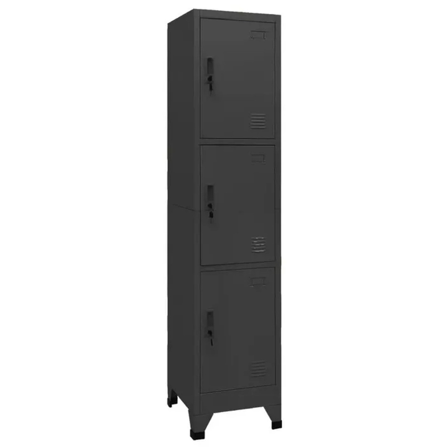 vidaXL Schließfachschrank Modell 3 aus Stahl in Anthrazit, B/T/H: 38 x 45 x 180 cm - Bild 2