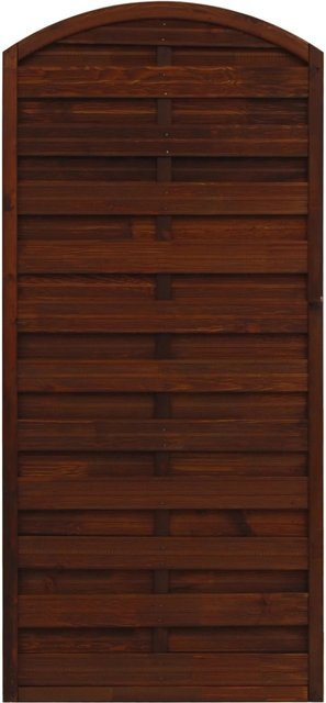 Sichtschutzzaun Element München von Andrewex aus Kiefernholz in Braun, blickdicht, 3-fach lasiert, B/H: 90 x 180 cm oder 90 x 195 cm - Bild 1