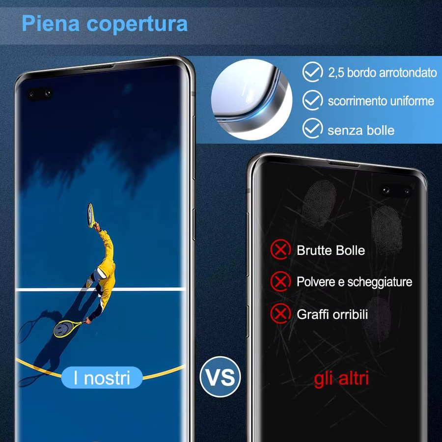 Displayschutzfolie aus gehärtetem Glas für Samsung Galaxy S10Plus und S10+ Serie, transparent, 1/4 Stück - Bild 5