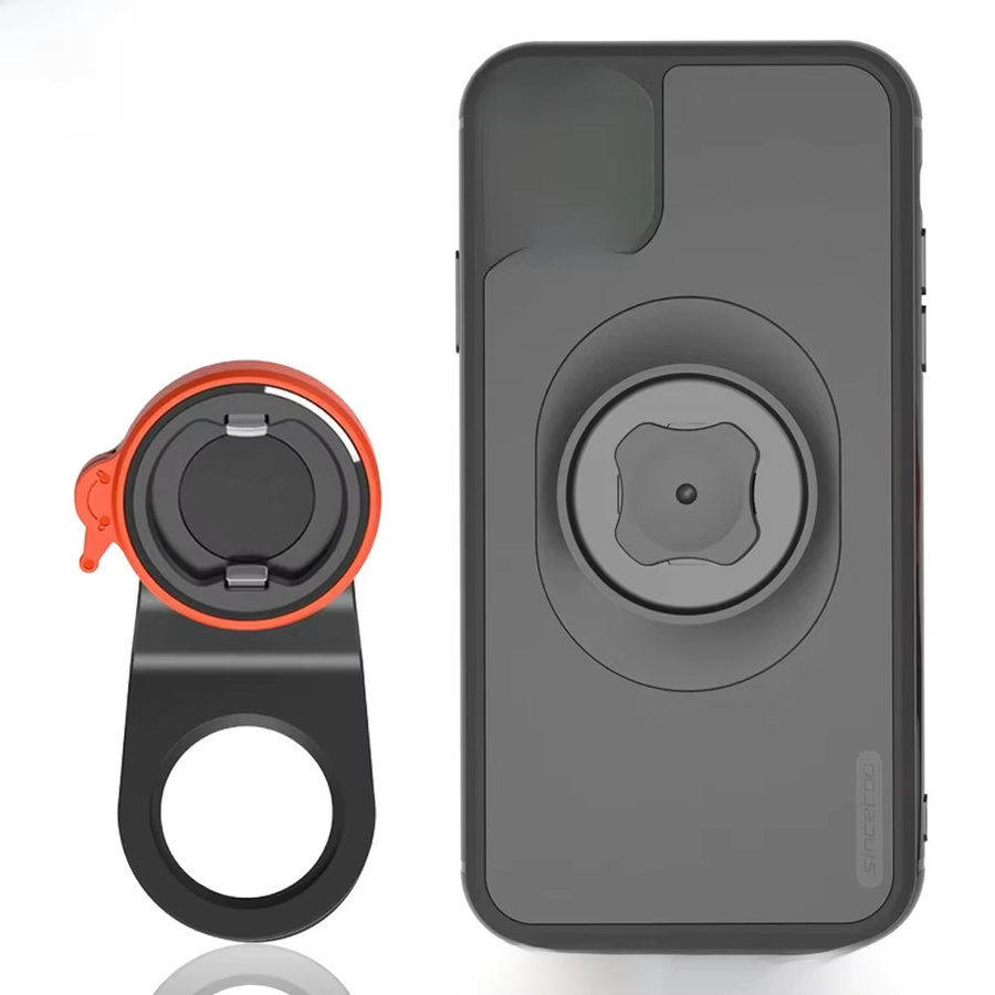 CQ Mountainbike-Telefonhalterung für iPhone 16 Pro Max, 16 Pro, 15, 14, 13 in Schwarz mit stoßfester Anti-Schock-Hülle für den Lenker - Bild 1