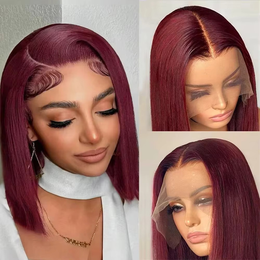 Cheetahbeauty Bob-Perücke, Echthaar, burgunderrot, Damen - Bild 3