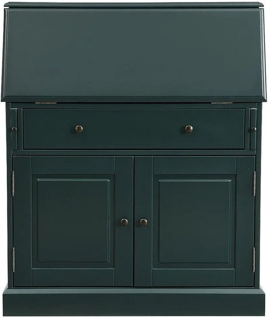 Vente-unique Sekretär Cleore in Grün aus Kiefer und MDF, Höhe: 93 cm, Breite: 110,8 cm, Tiefe: 40 cm - Bild 1