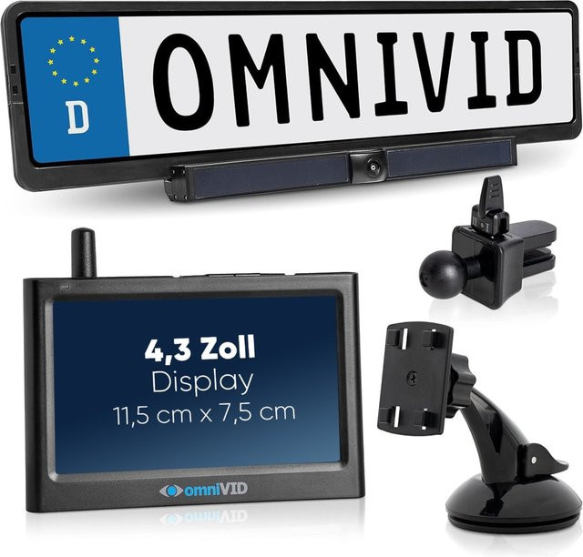 omniVID Solar4 Kabelloses Solar-Rückfahrvideosystem mit Wi-Fi in Schwarz - Bild 1
