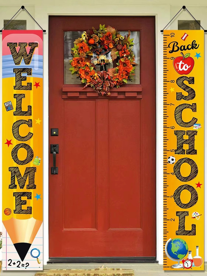 AFYPRTY 2-teiliges Back to School Party-Deko Set mit Willkommensbanner und Hängeschild, Mehrfarbig - Bild 5