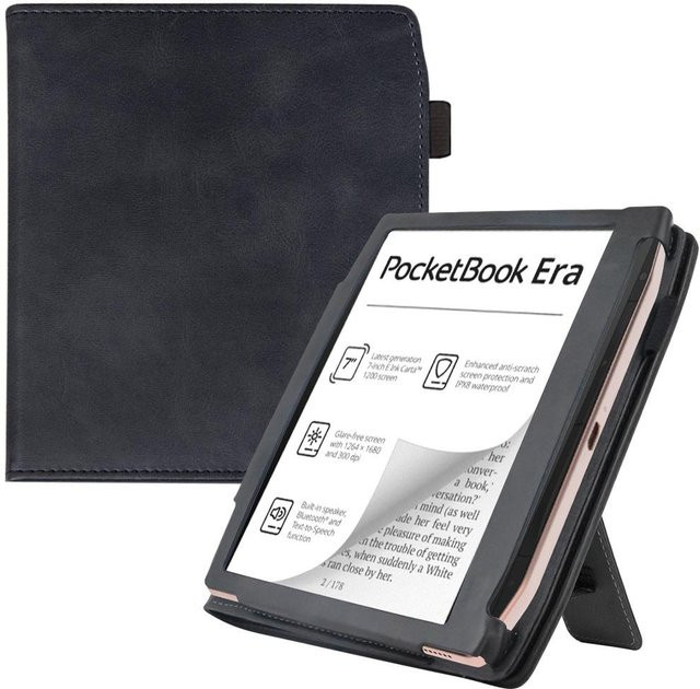 Business Handheld Hülle für PocketBook Era Lite eBook Flip Book Funda mit rückseitigem Ständer in Schwarz - Bild 1