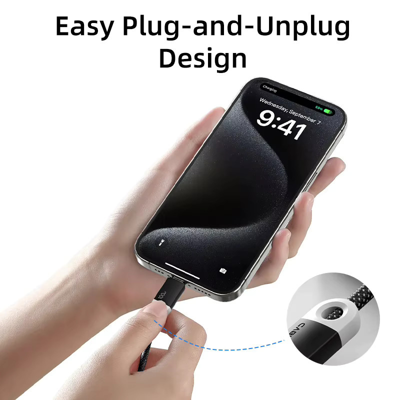 CABLETIME USB-C Schnellladekabel 100W in Schwarz für iPad, MacBook Pro, Xiaomi, Samsung und Huawei - Bild 4