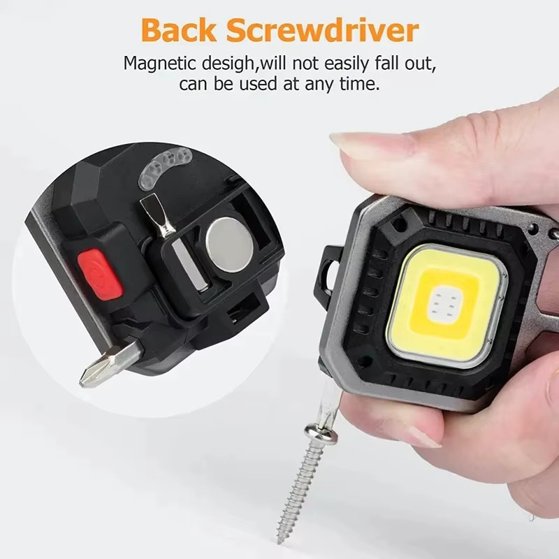 KDULIT Mini COB Schlüsselanhänger Taschenlampe mit USB-Aufladung als tragbare LED Arbeitsleuchte für Outdoor, Camping und Notfälle - Bild 6