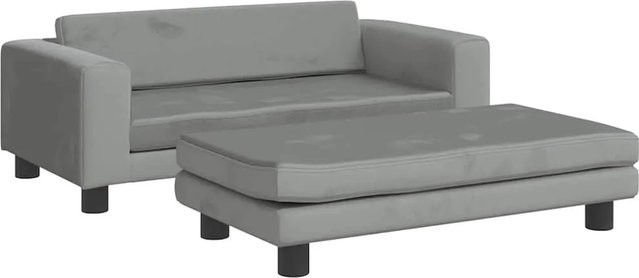 vidaXL Hundebett mit Verlängerung in Hellgrau aus Samt, B/T/H: 100 x 50 x 30 cm - Bild 1