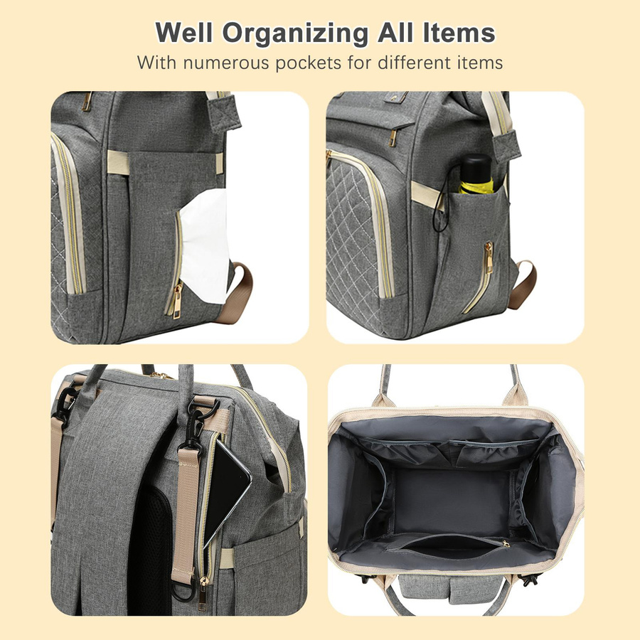 Igeteck Wickeltaschen-Rucksack wasserabweisend in Schwarz - Bild 2