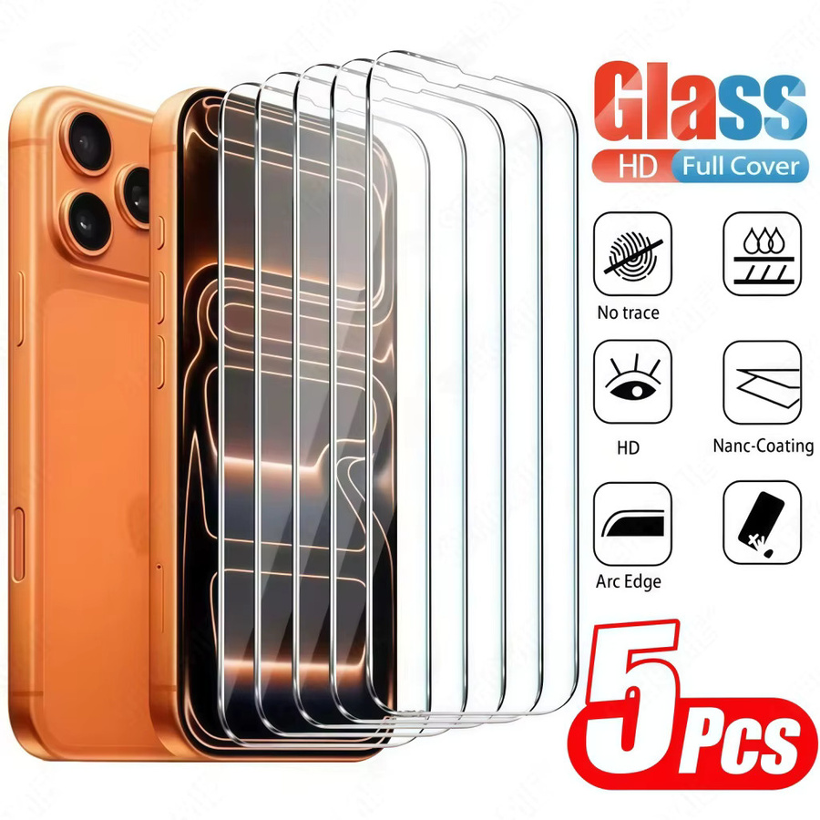 SFHOMIE 5er Pack HD Gehärtetes Glas Displayschutzfolie für iPhone 11 bis iPhone 17 Pro Max und Plus, transparent - Bild 6