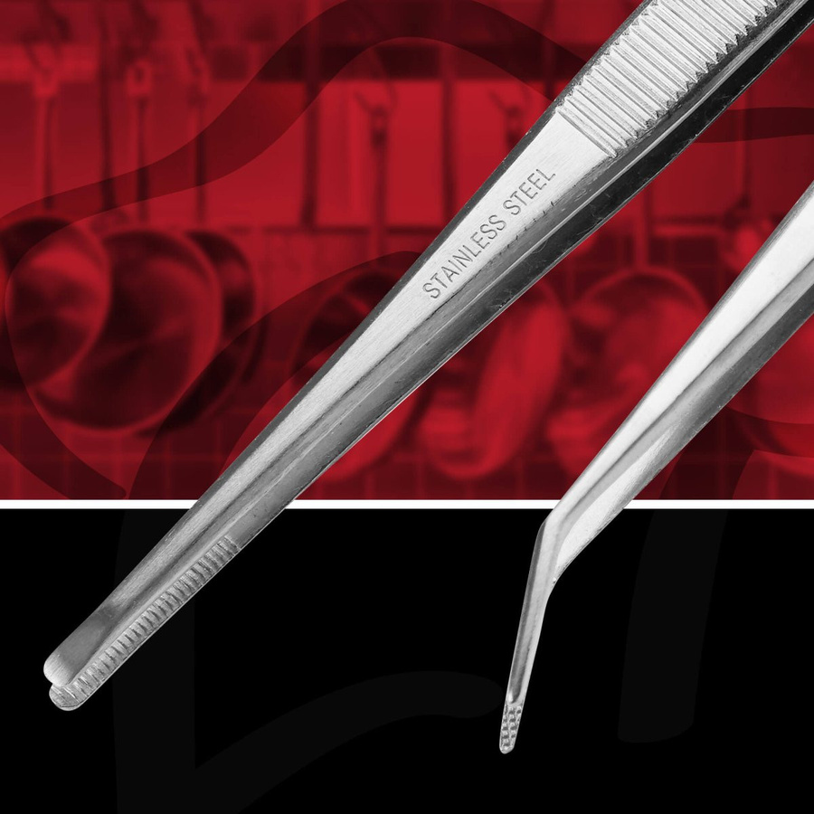 FMprofessional Dekorations-Pinzetten aus Edelstahl, 2-teilig, Silber - Bild 2