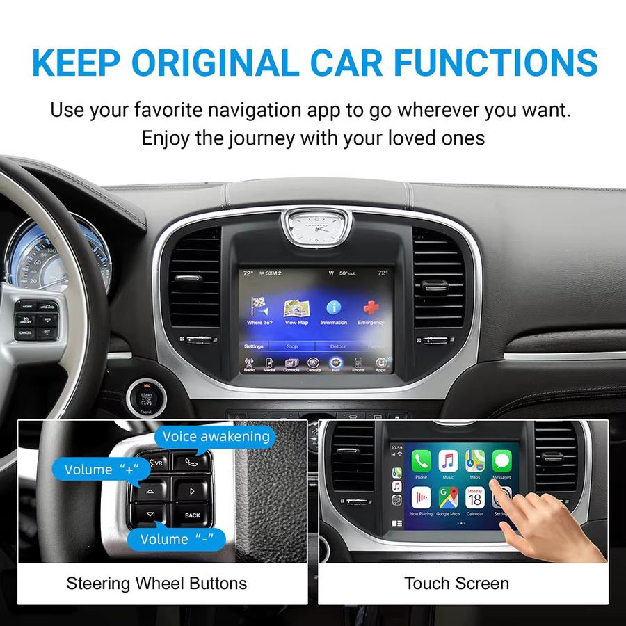 ANYFAR Drahtlose CarPlay und Android Auto Interface Decoder Box für Chrysler 300 Serie 2011-2016 in Schwarz - Bild 2