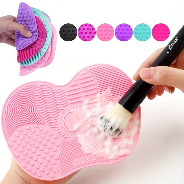 Silikon Make-up-Pinsel-Reinigungspad, Pink, Unisex - Bild 1