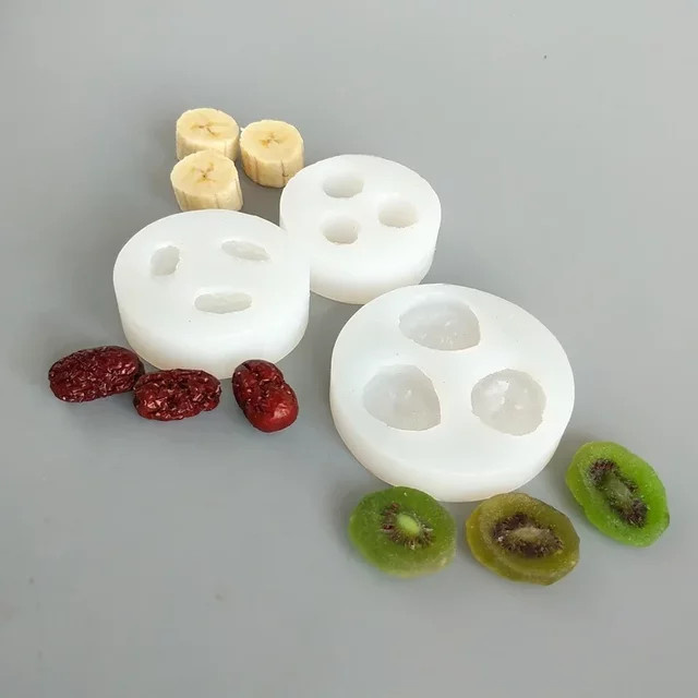Veridian Silikonform für Obst-Dekorationen wie Bananenscheiben und Kiwi in Weiß, rund - Bild 1
